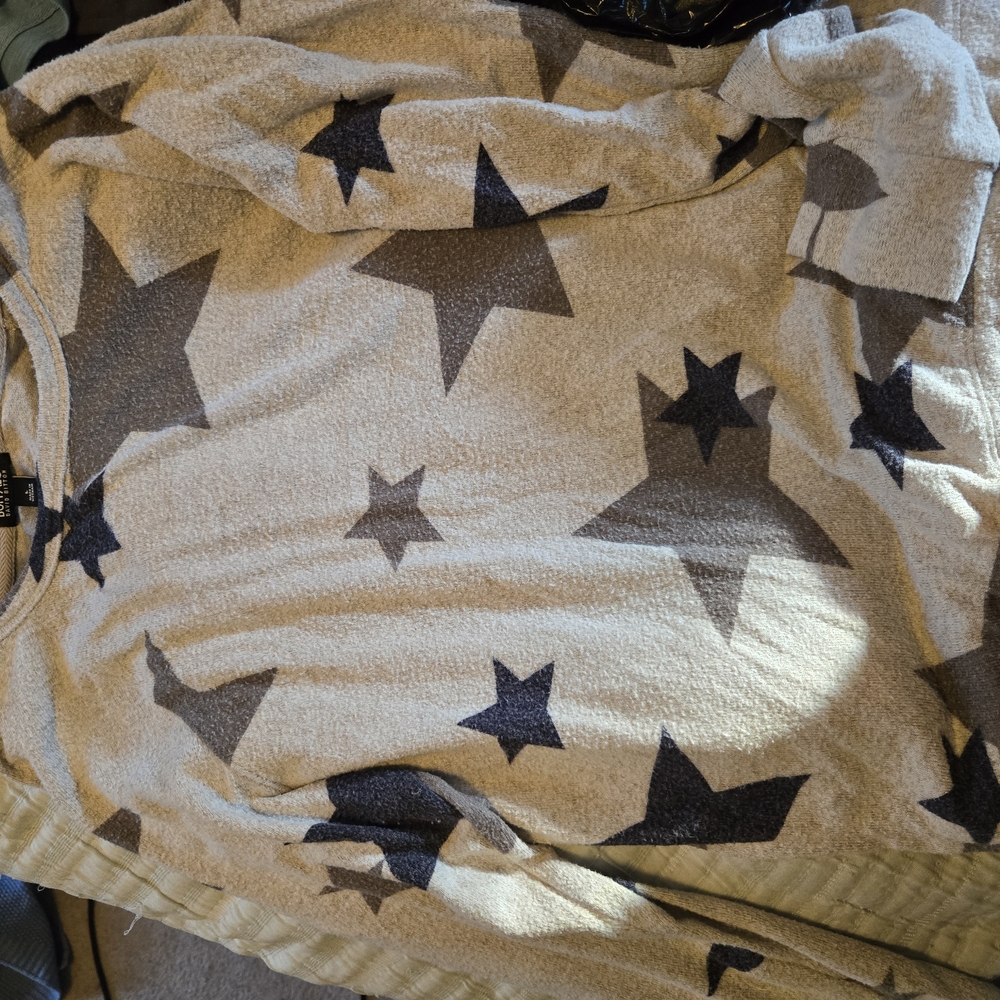 Buffalo David Bitton Star Print Sweatshirt - Cream and Black
